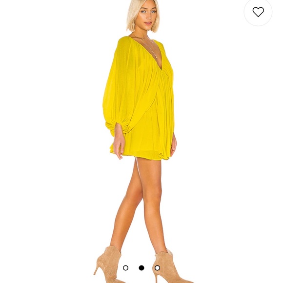 Tularosa Yellow V-Neck Dress - Picture 4 of 5